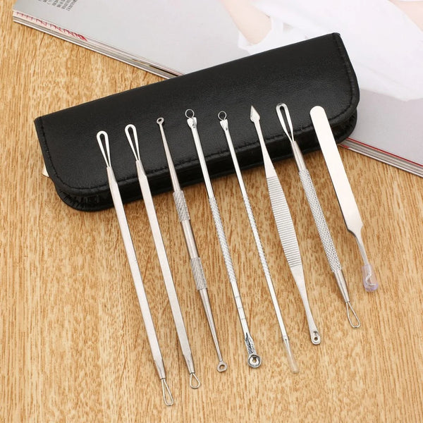 8 Piece Stainless Steel Blackhead / Acne Remover Set